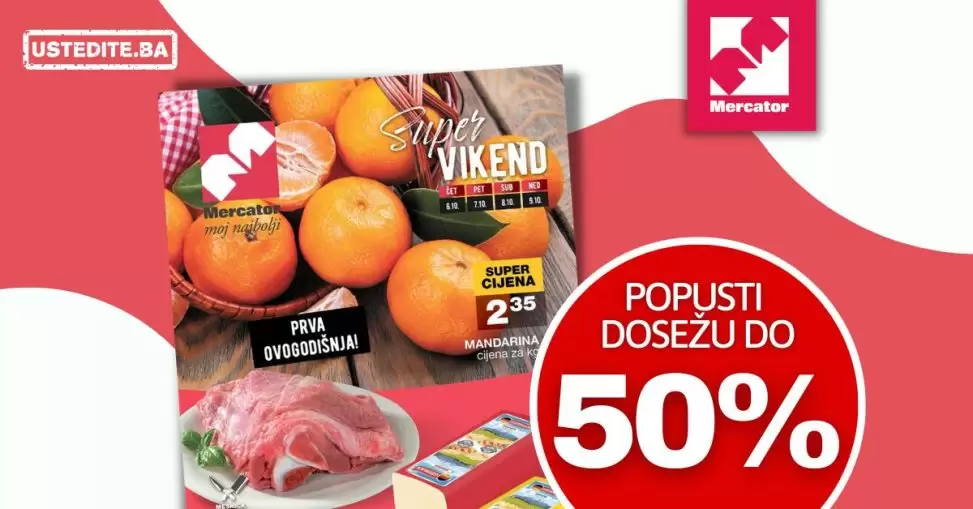 Mercator vikend akcija SNIŽENJE do 50% - katalog 6-9.10.2022.