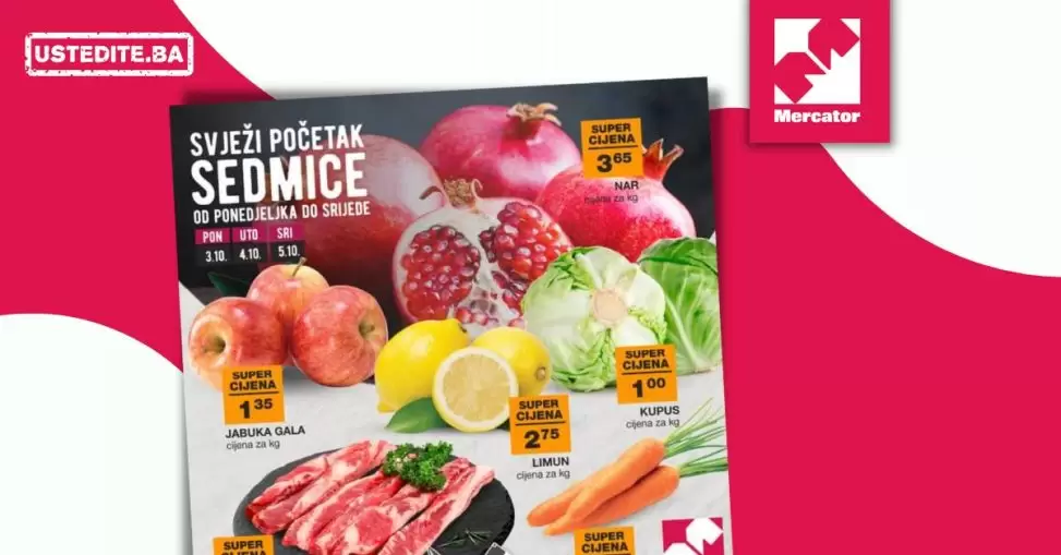 Mercator SVJEŽA PONUDA - akcija 3-5.10.2022.