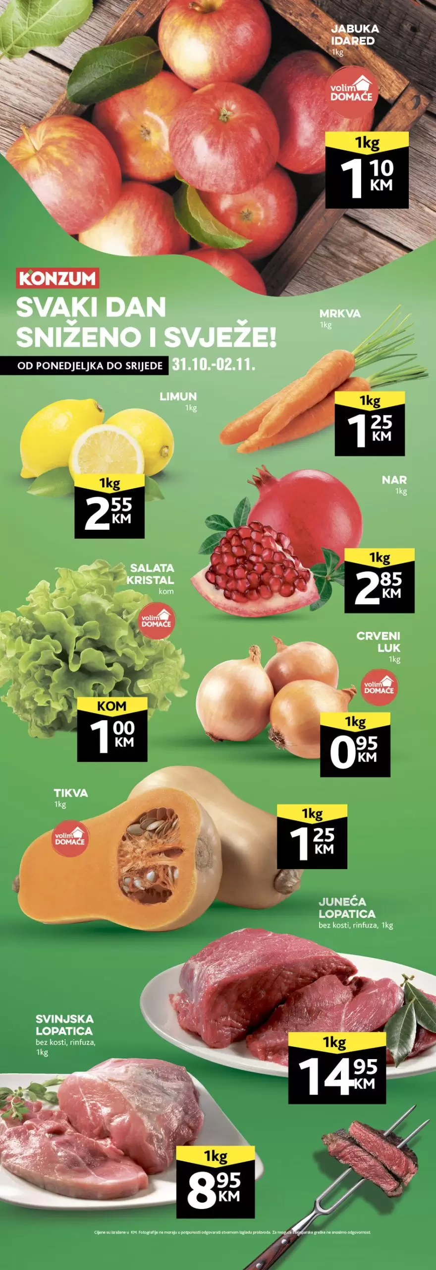 Konzum akcija SVJEŽA PONUDA 31.10-2.11.2022.