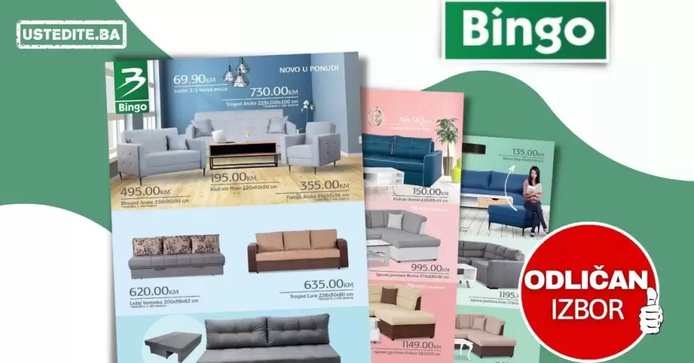 Bingo NAMJEŠTAJ - ugaone garniture TDF - oktobar 2022