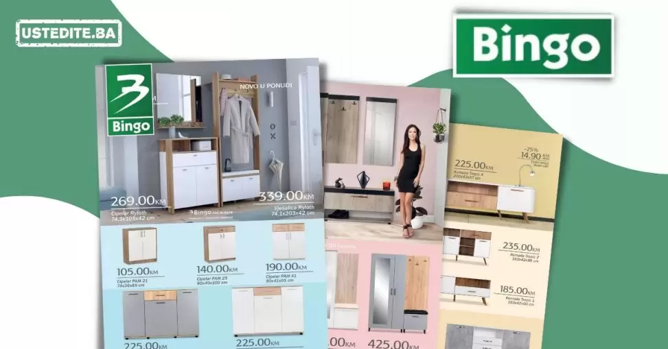 Bingo namještaj oktobar 2022- ORMARI - KOMODE - PRESOBLJA - CIPELARI