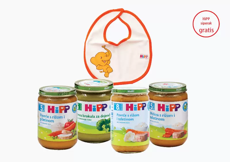 Kupovinom HiPP staklenki u iznosu od 15 KM ili više, na kasi preuzmite HiPP siperak na poklon.