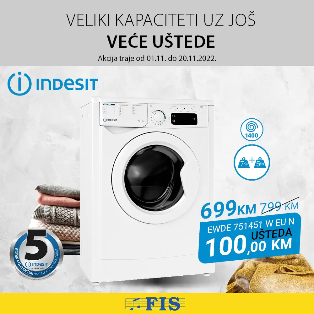 Fis perilice sušilice Whirlpool Indesit SNIŽENJE 1-20.11.2022.