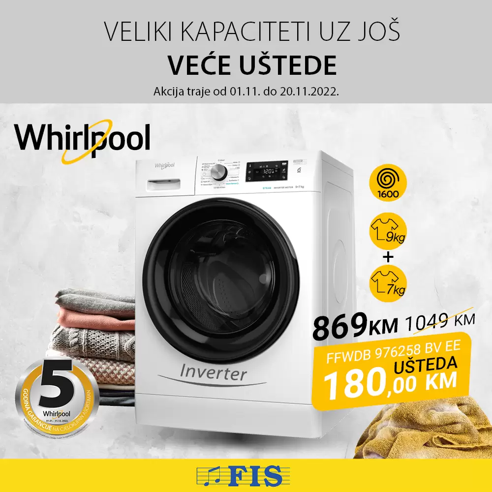 Fis perilice sušilice Whirlpool Indesit SNIŽENJE 1-20.11.2022. 