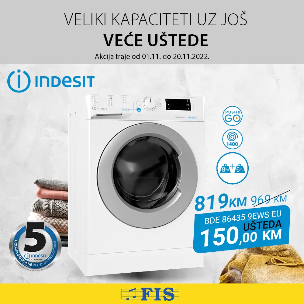 Fis perilice sušilice Whirlpool Indesit SNIŽENJE 1-20.11.2022.