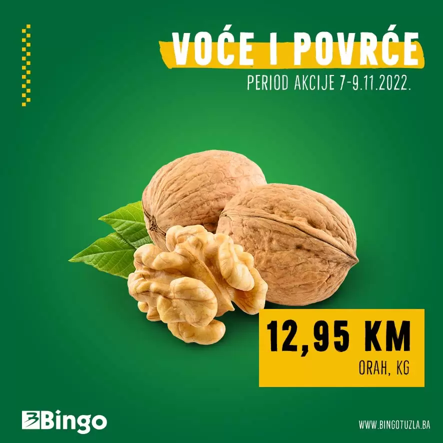 Bingo akcija VOĆE I POVRĆE 7-9.11.2022.