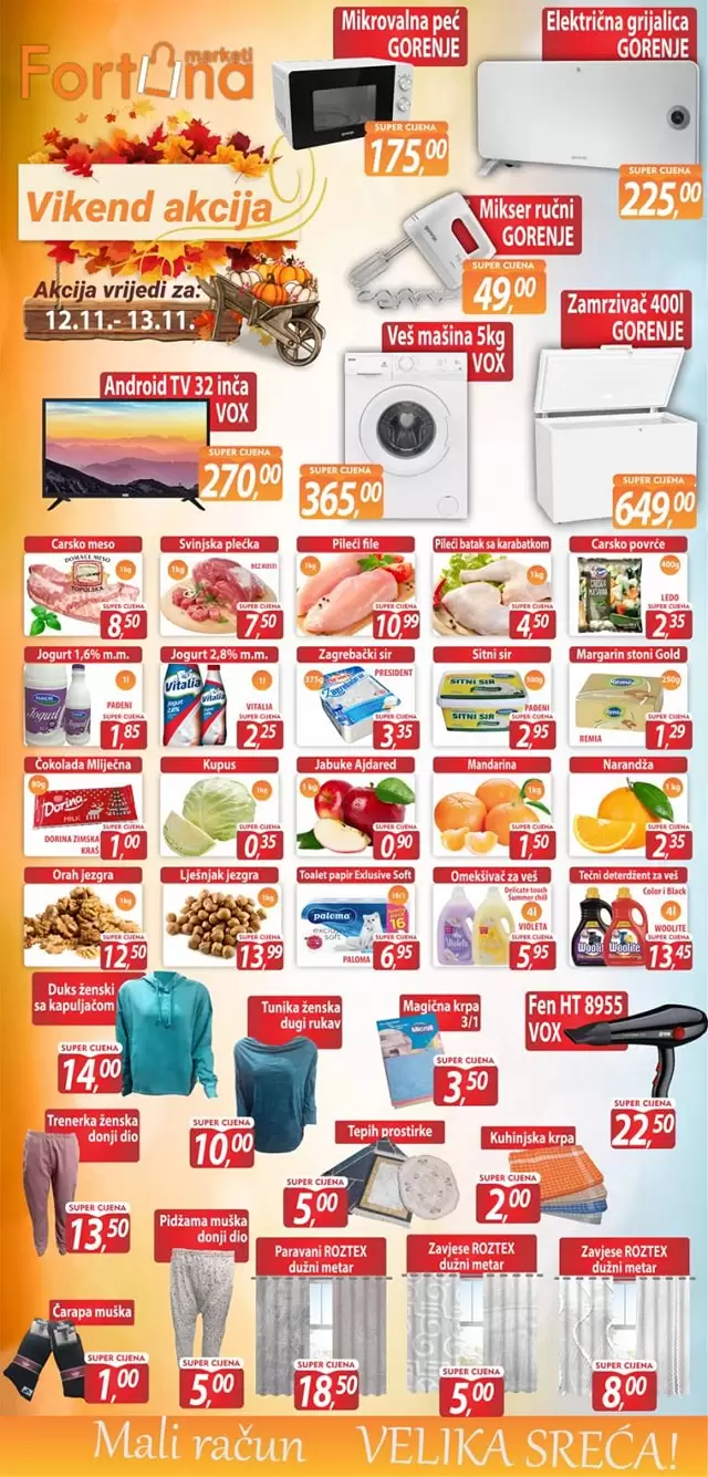 Fortuna vikend akcija 12-13.11.2022.
