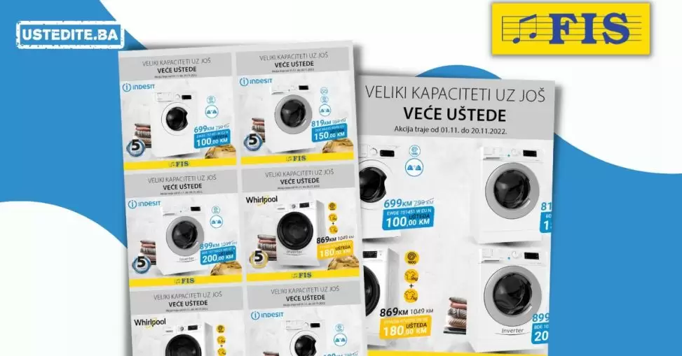 Fis perilice sušilice Whirlpool Indesit SNIŽENJE 1-20.11.2022.