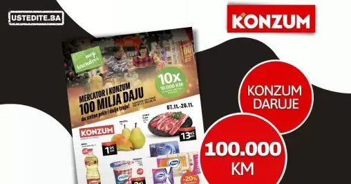Konzum katalog SNIŽENJE do 50% - akcija 7-20.11.2022.