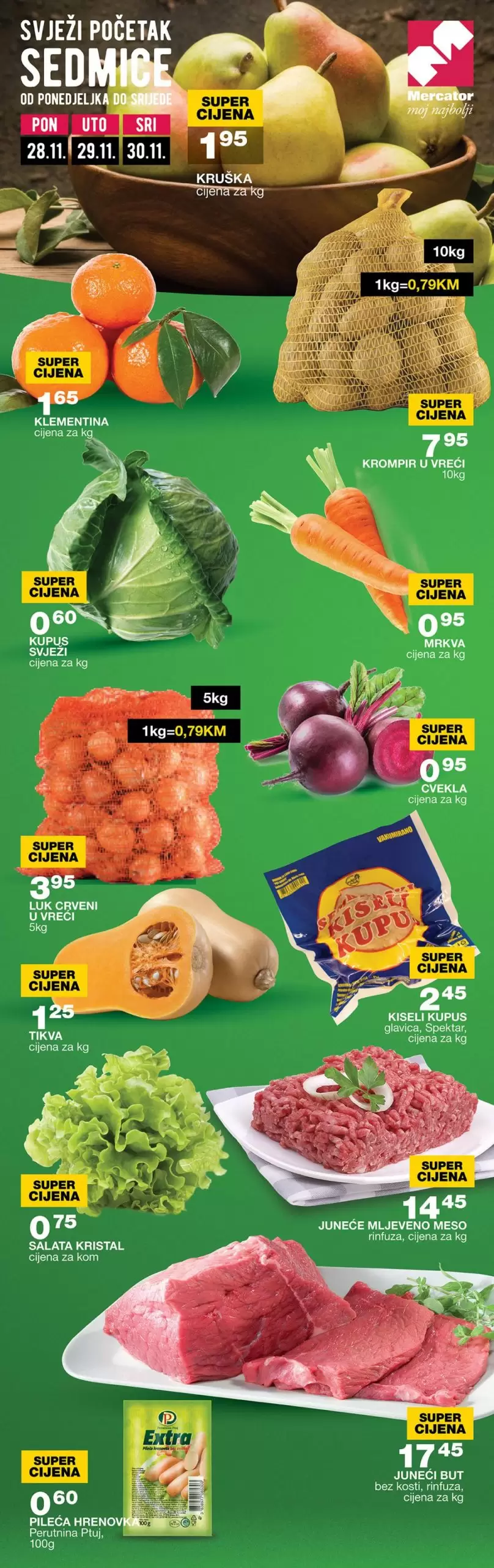 Mercator akcija SVJEŽA PONUDA 28-30.11.2022. 
