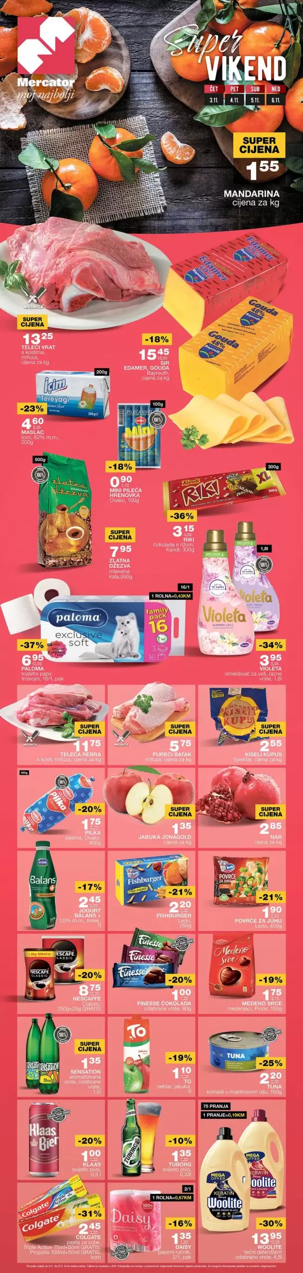 Mercator vikend akcija SUPER SNIŽENJA - katalog 3-6.11.2022. 