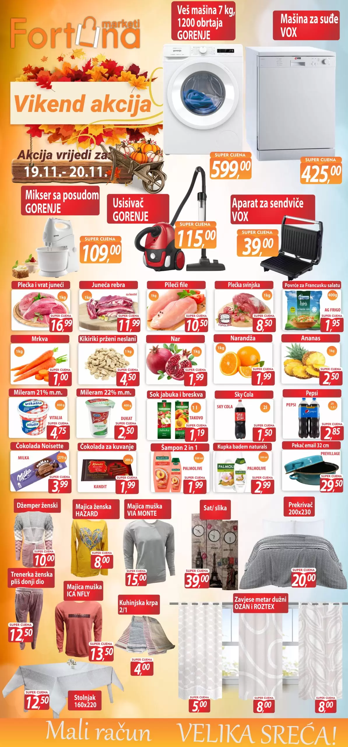 Fortuna vikend akcija 19-20.11.2022.