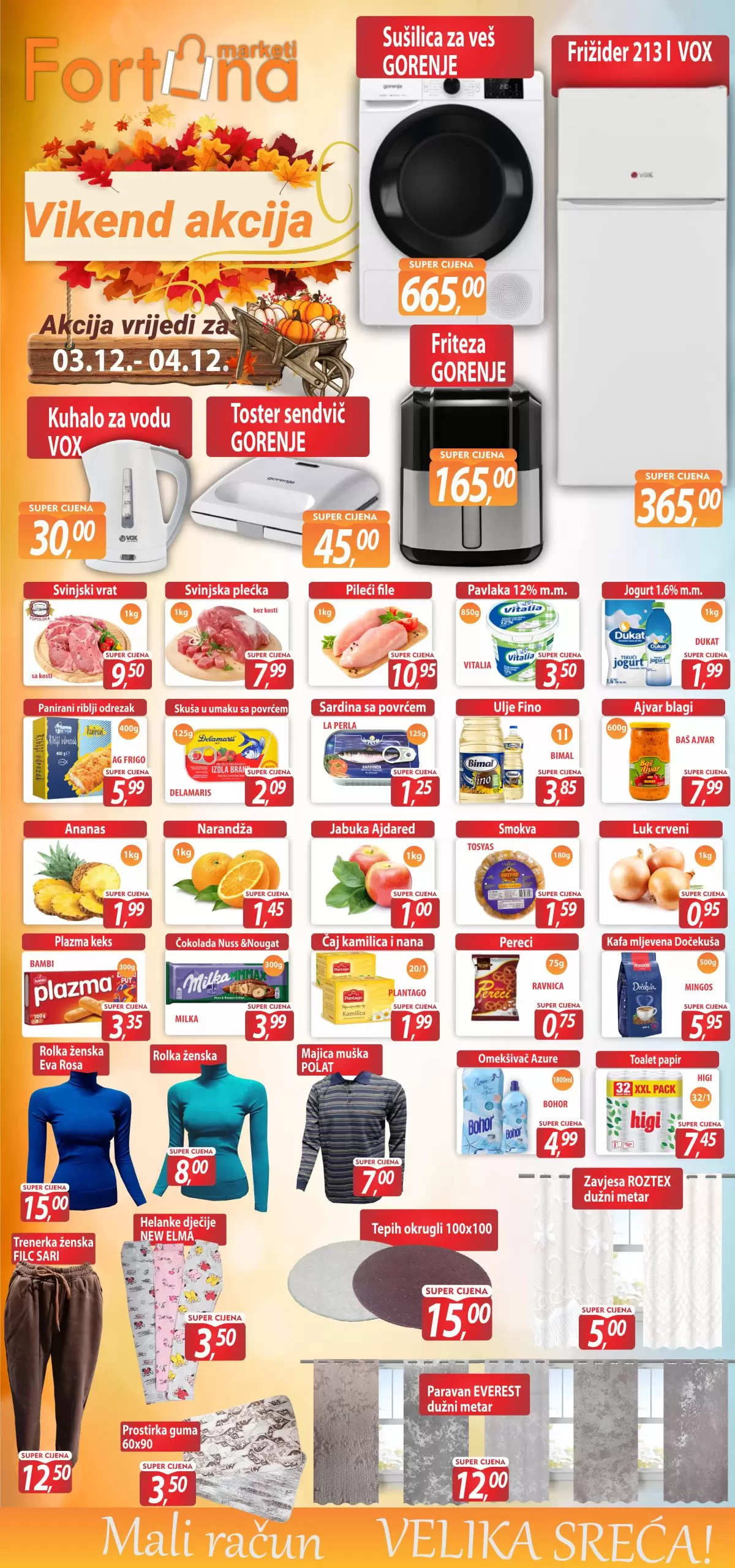 Fortuna vikend akcija 3-4.12.2022. 