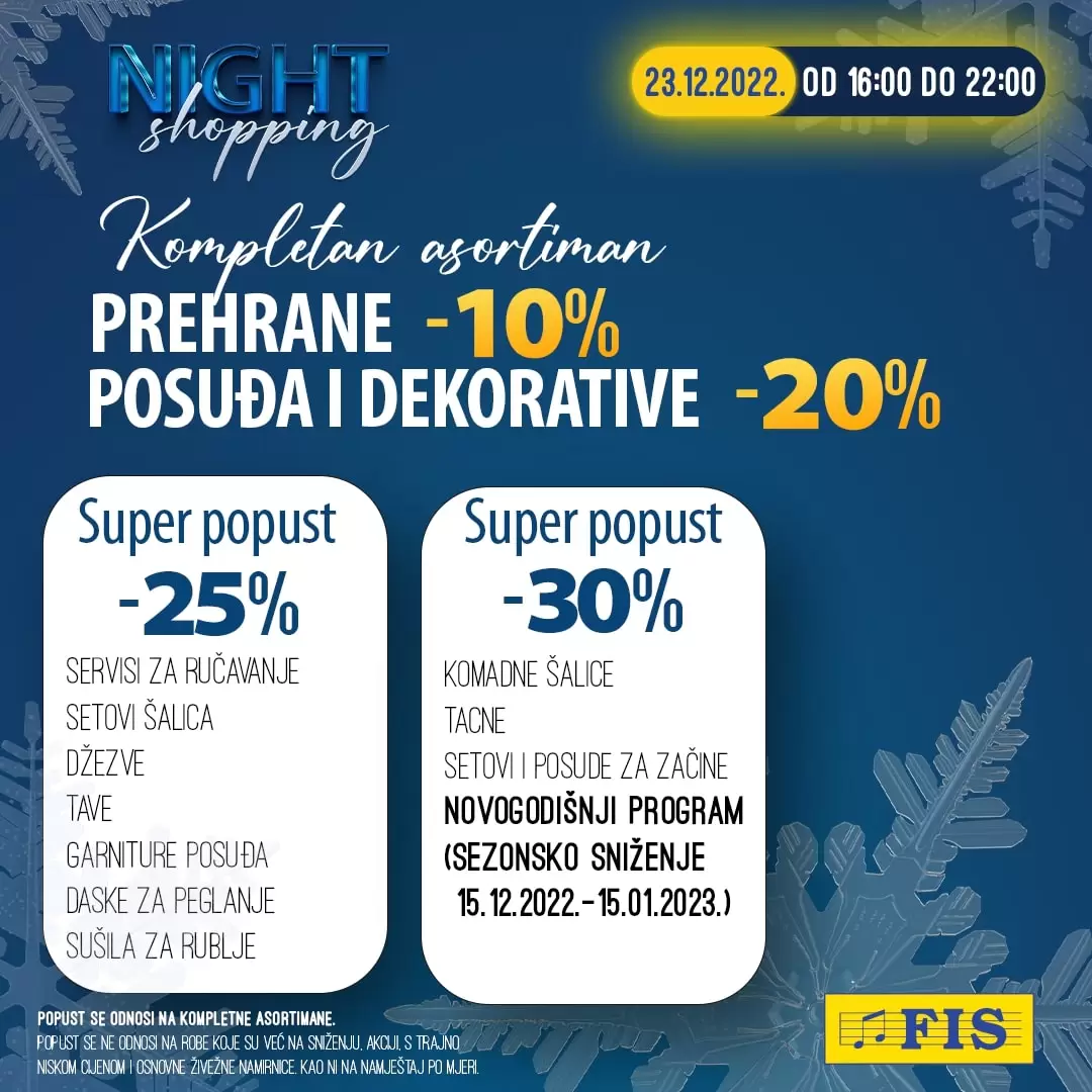 Fis NIGHT SHOPPING  23.12.2022.