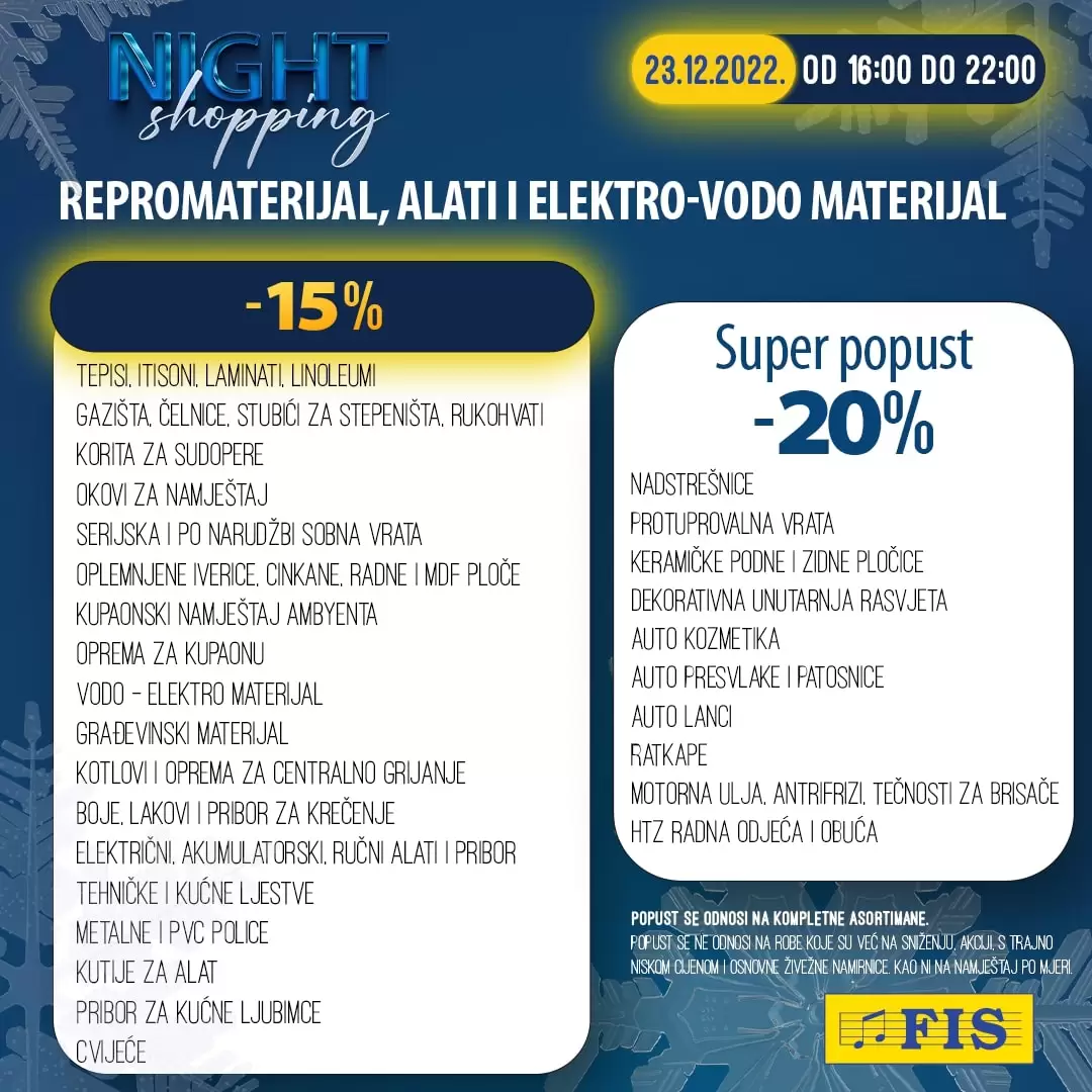 Fis NIGHT SHOPPING 23.12.2022.
