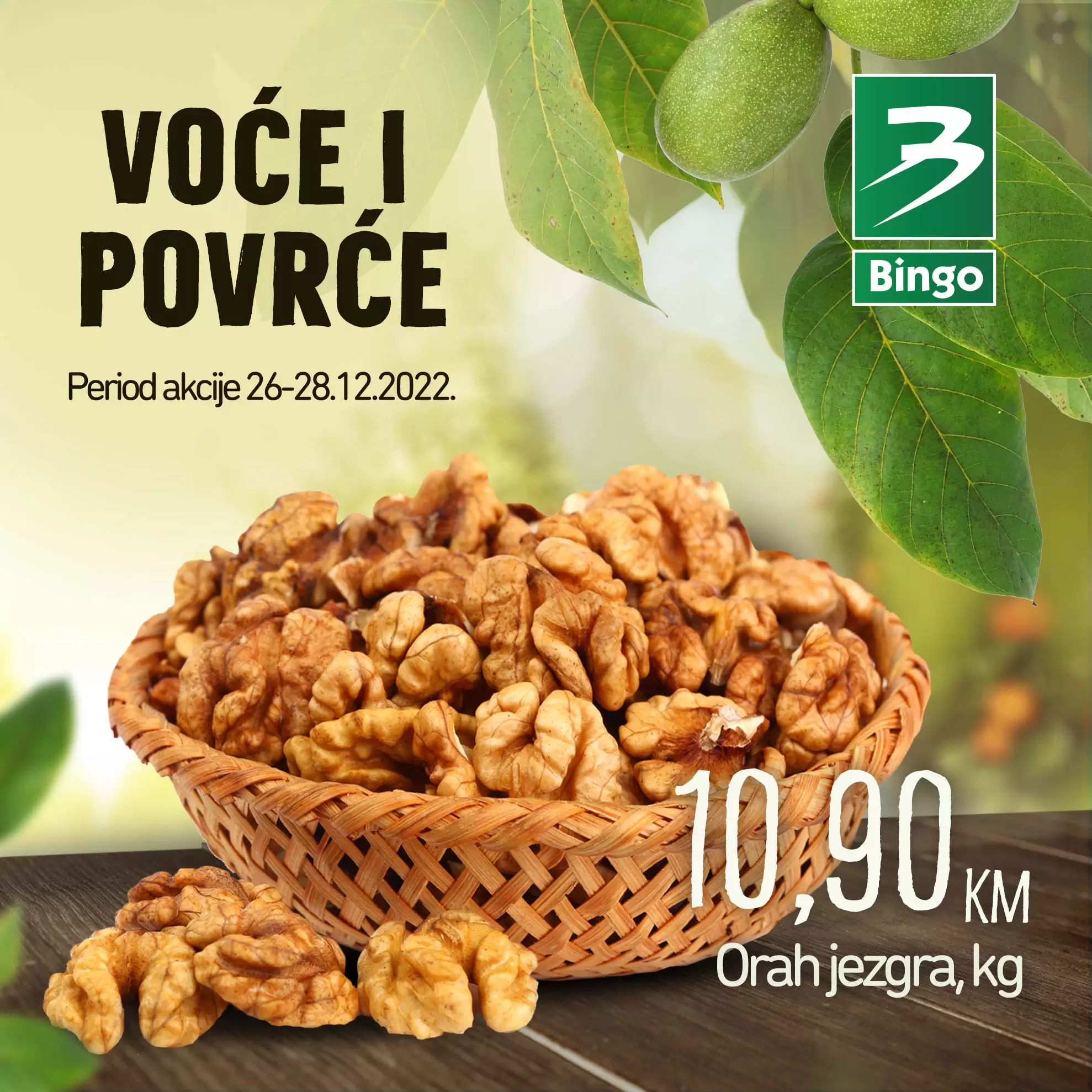 Bingo akcija VOĆE I POVRĆE 26-28.12.2022.