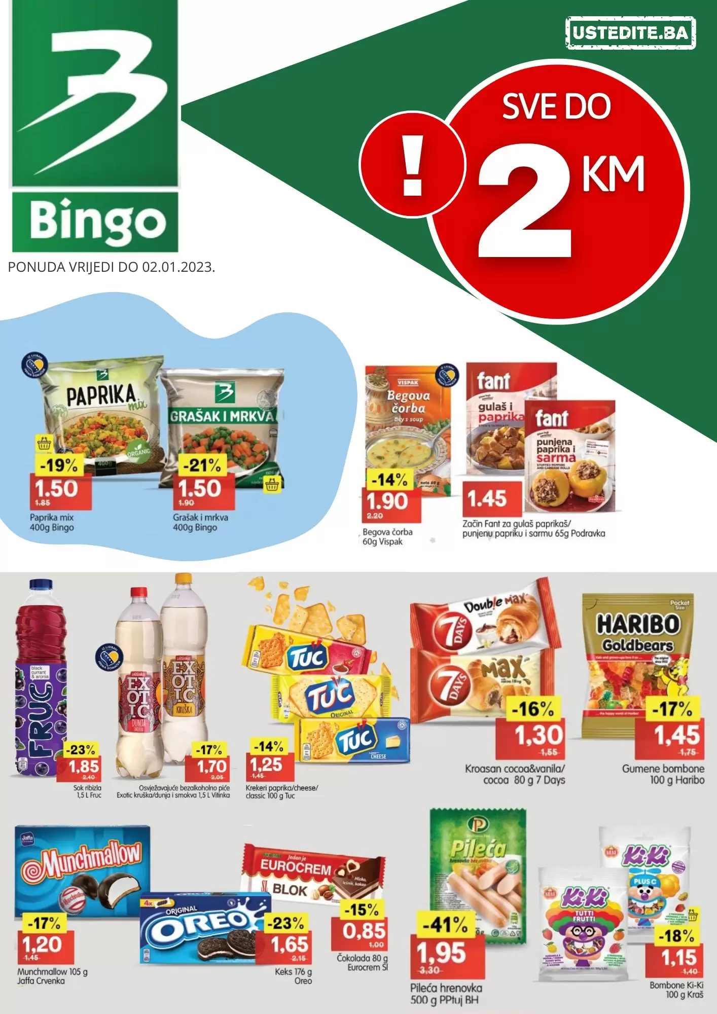 Bingo SVE DO 2 KM - akcija sniženja do 2.1.2023.