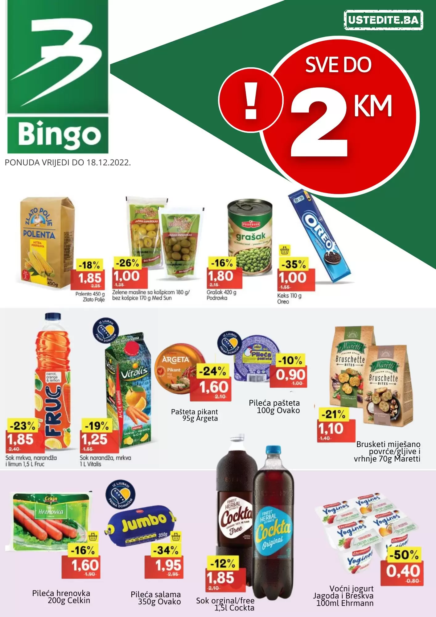 Bingo SVE DO 2 KM - akcija sniženja so 18.12.2022. 