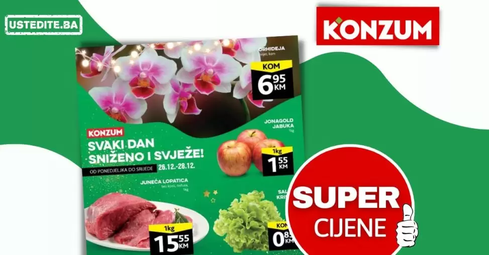 Konzum akcija SVJEŽA PONUDA 26-28.12.2022.