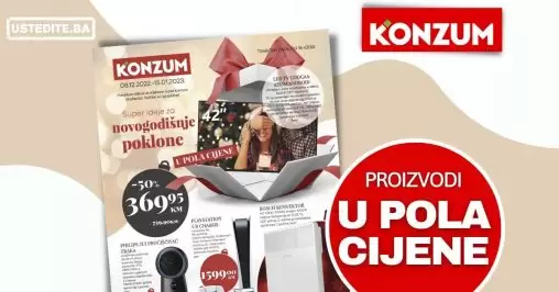 Konzum TEHNIKA - U POLA CIJENE -akcija 08.12-15.01.2023.