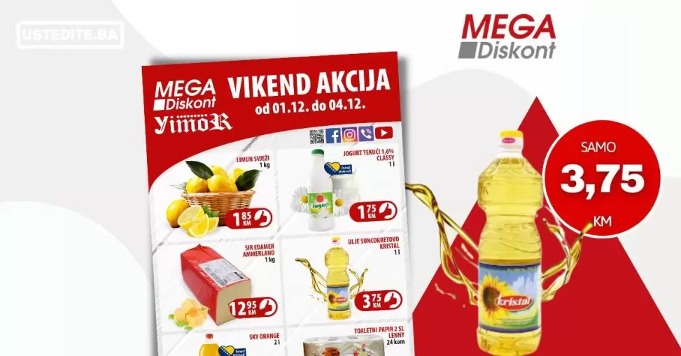 Mega Diskont vikend akcija DECEMBAR 2022 - sniženja 1-4.12.2022.