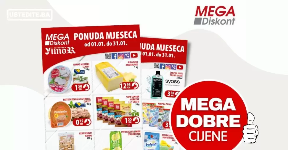 Mega Diskont ponuda mjeseca 1.1-31.1.2023. godine
