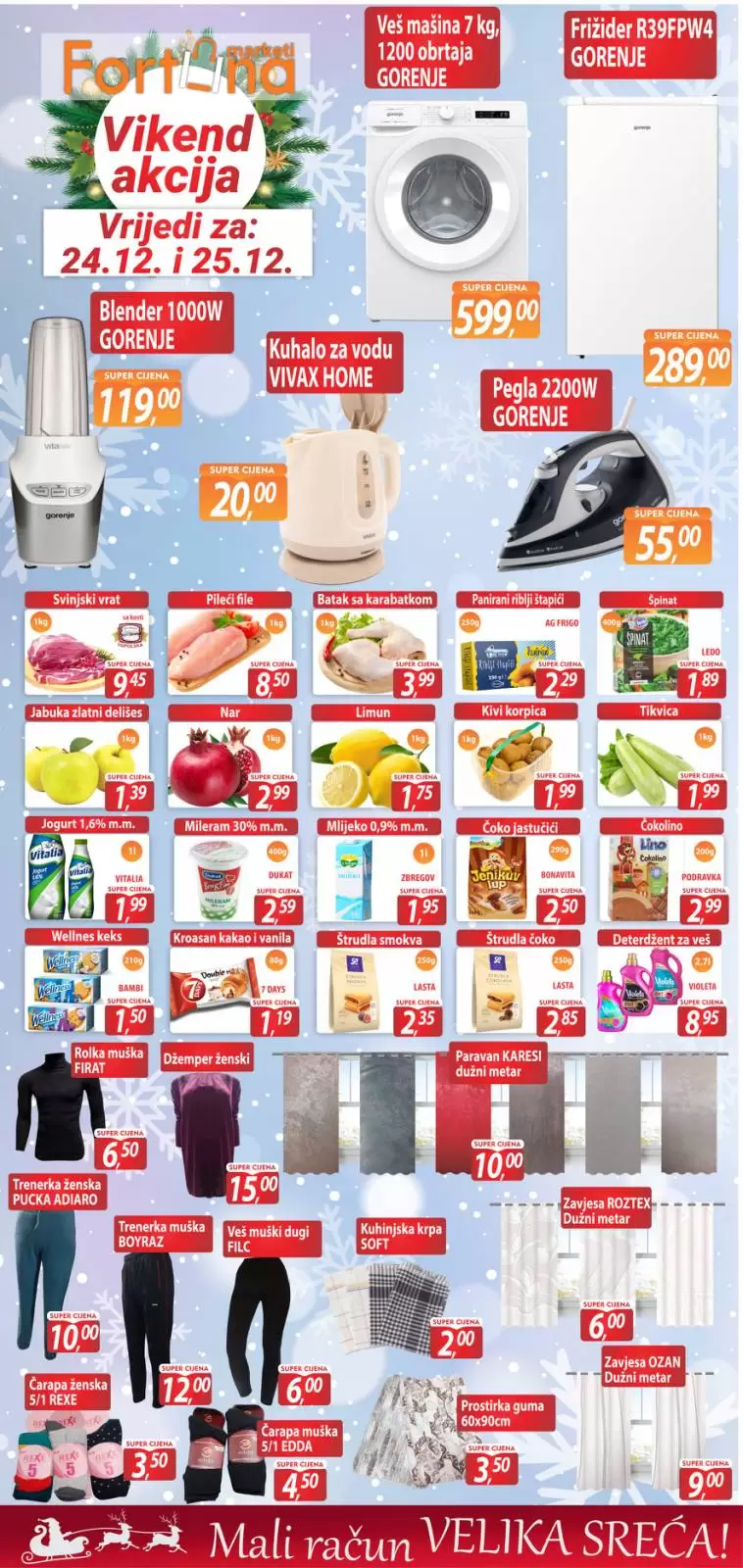 Fortuna vikend akcija 24-25.12.2022. 