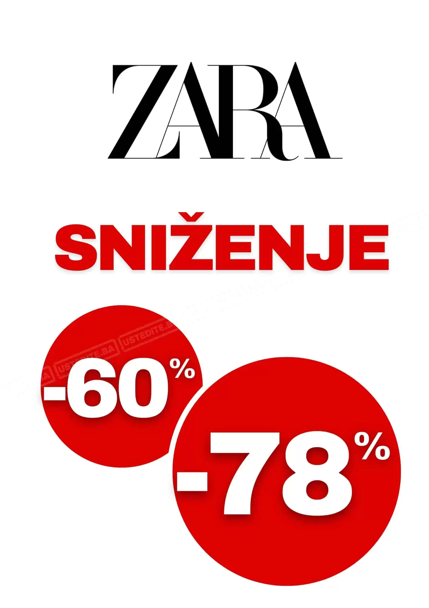 Zara SNIŽENJE ⇢ SVE od 60-78%