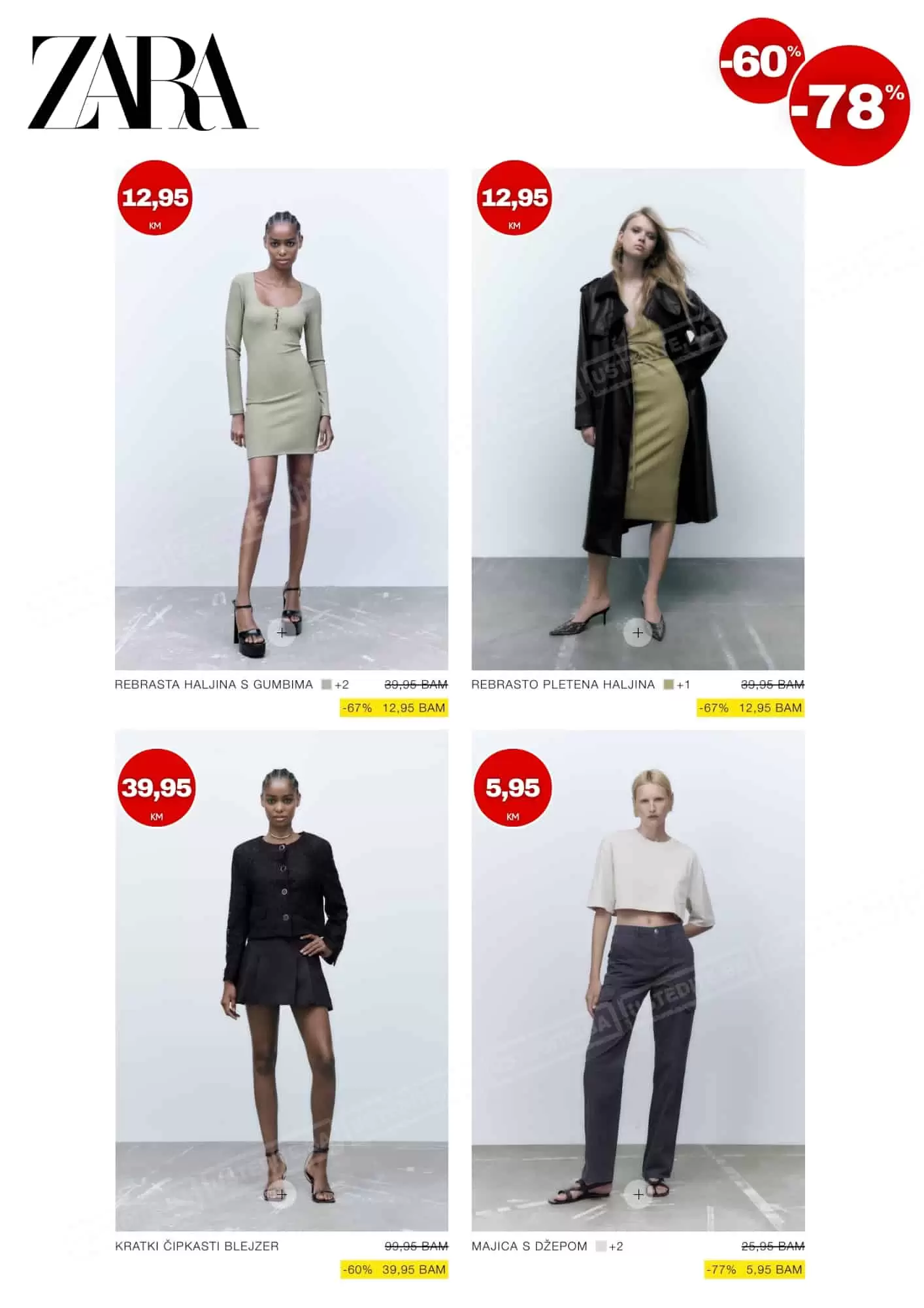 Zara SNIŽENJE ⇢ SVE od 60-78%