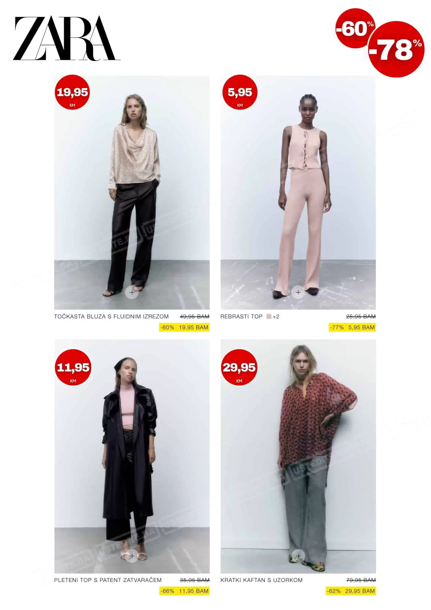 Zara SNIŽENJE ⇢ SVE od 60-78%