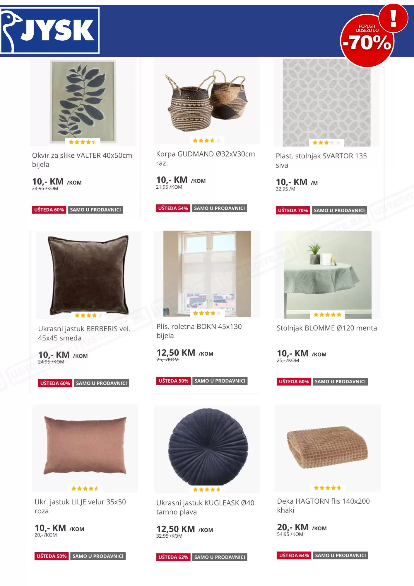 JYSK outlet ⇢SVE SNIŽENO od 50-70%