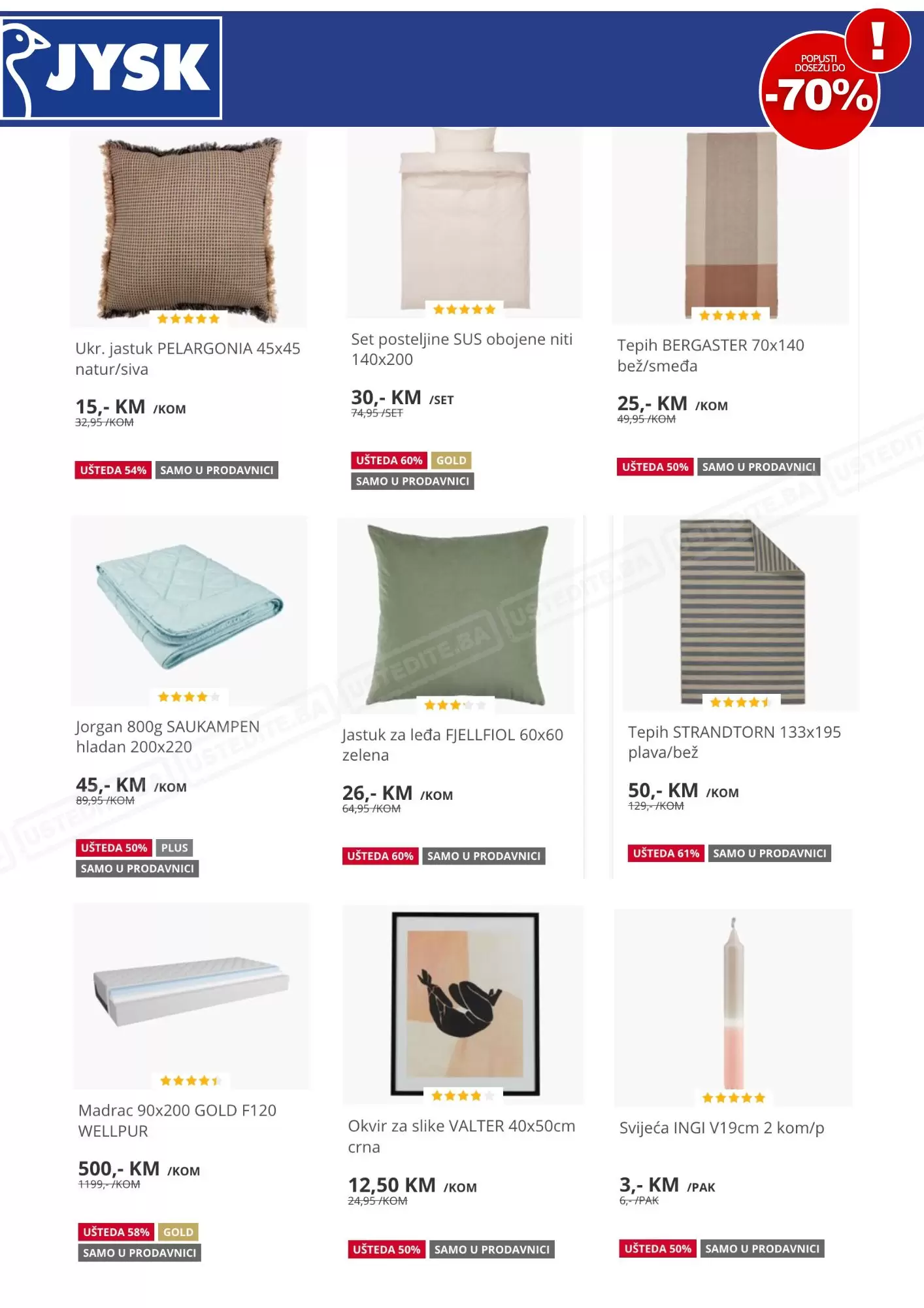 JYSK outlet ⇢SVE SNIŽENO od 50-70%