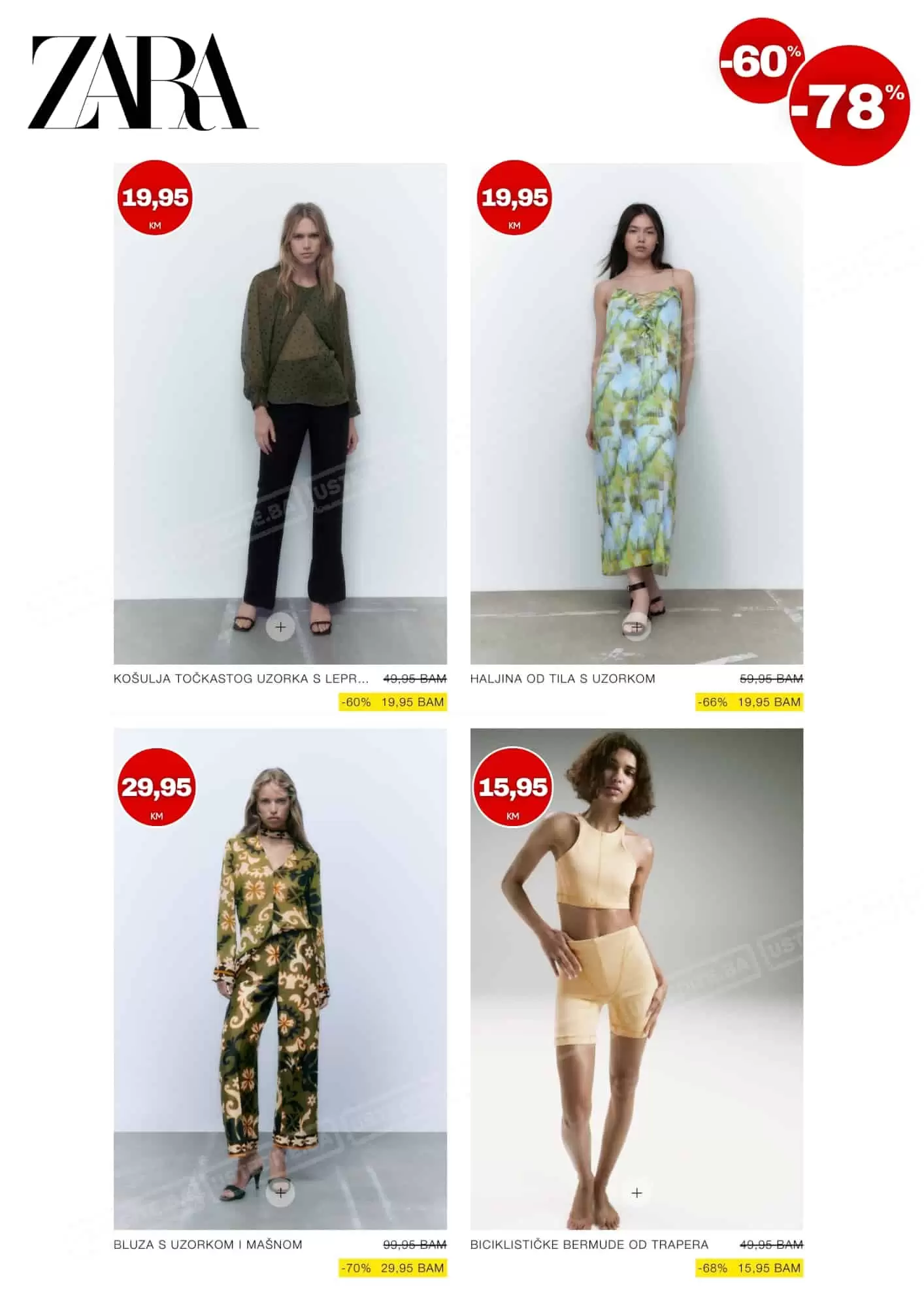 Zara SNIŽENJE ⇢ SVE od 60-78%