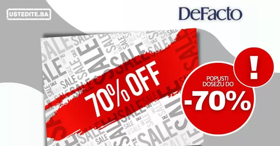 De Facto SNIŽENJE do čak -70%!