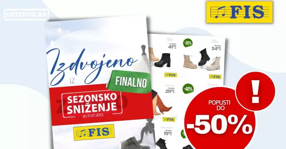 Fis FINALNO SNIŽENJE OBUĆA - SNIŽENJE do -50%!