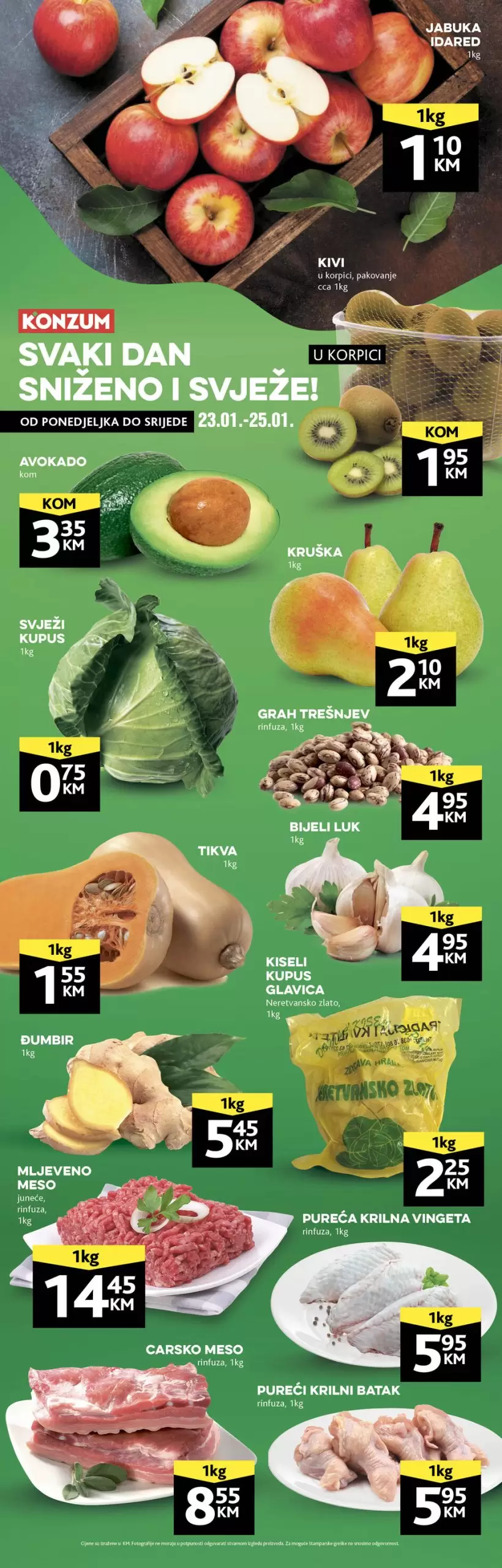 Konzum SVJEŽA PONUDA akcija 23-25.1.2023. 