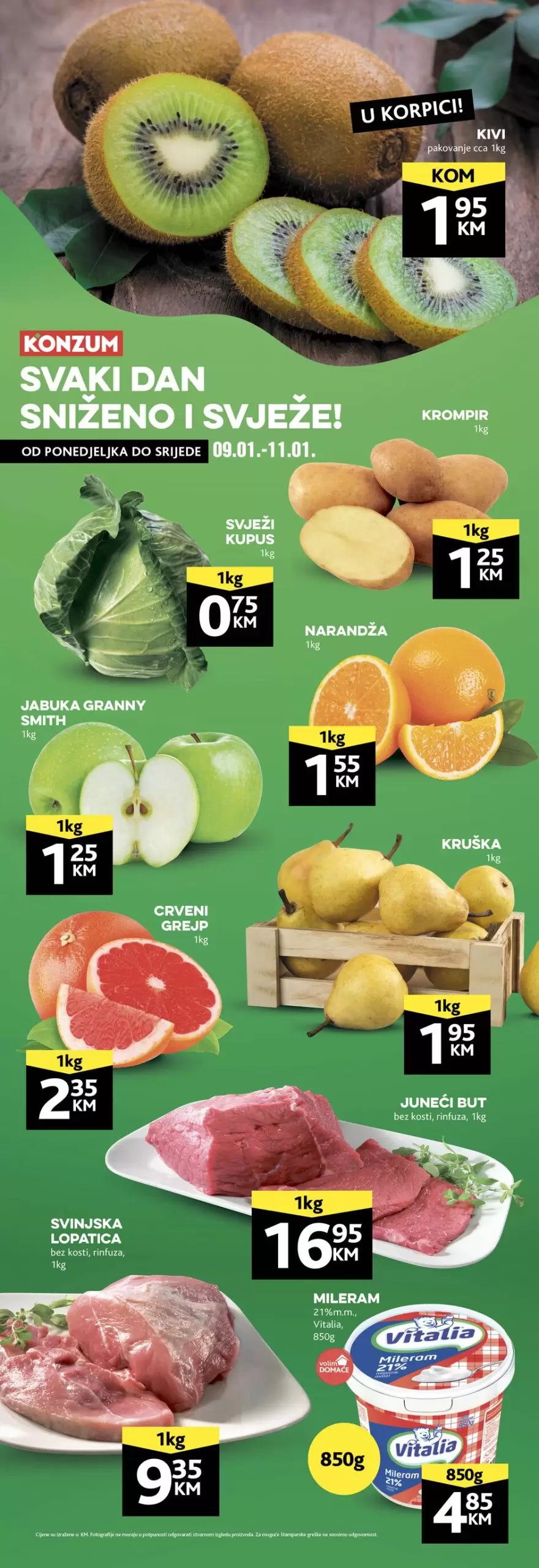 Konzum akcija SVJEŽA PONUDA 9-11.1.2023.