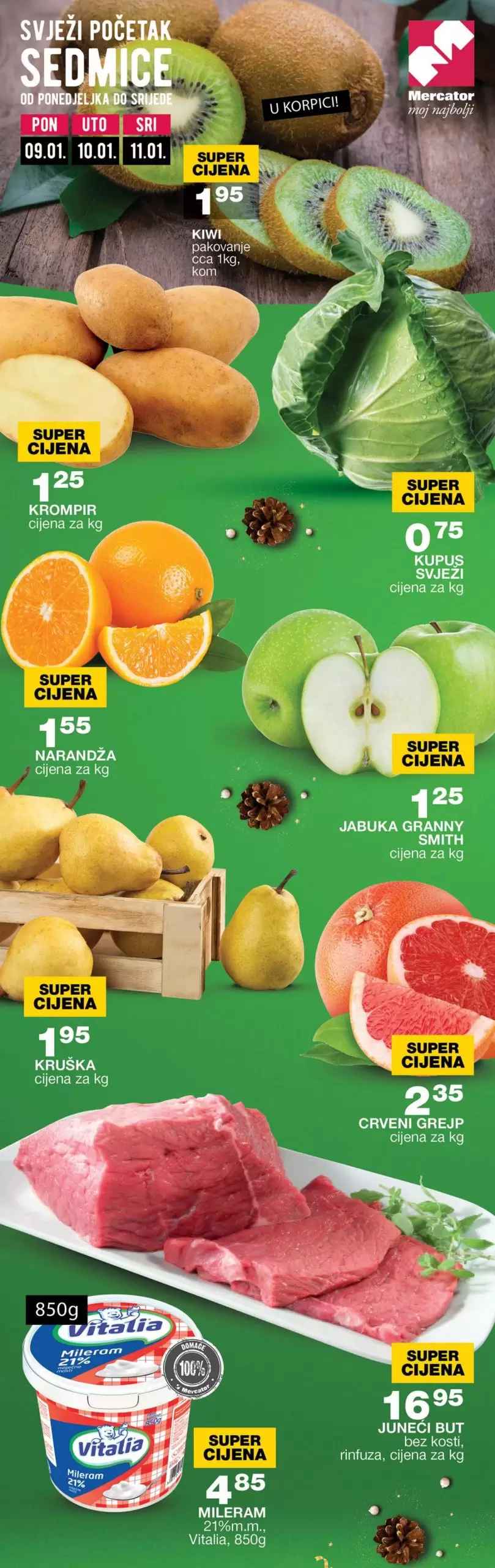 Mercator akcija SVJEŽA PONUDA 9-11.1.2023.