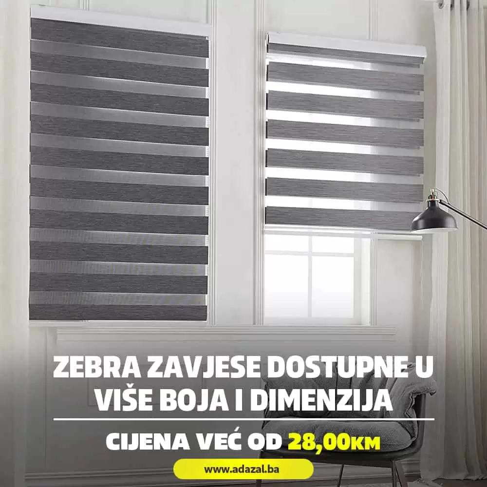 Novo u Adazal ponudi! Zebra zavjese, rolo zavjese i PVC žaluzine ! Dostupne su u više boja i dimenzija!