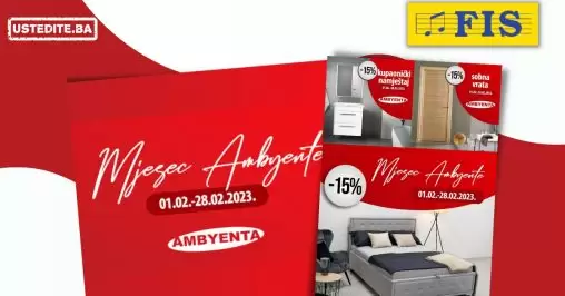 Mjesec Ambyente SNIŽENJE namještaja do 15%