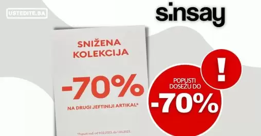 Sinsay SNIŽENJE do -70%