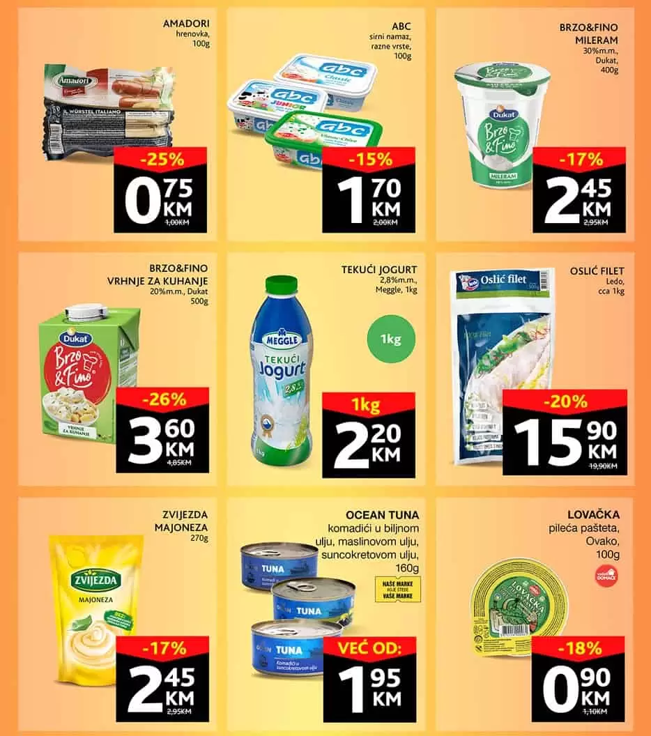 Konzum vikend akcija PROIZVODI U POLA CIJENE - akcija 23-26.2.2023.