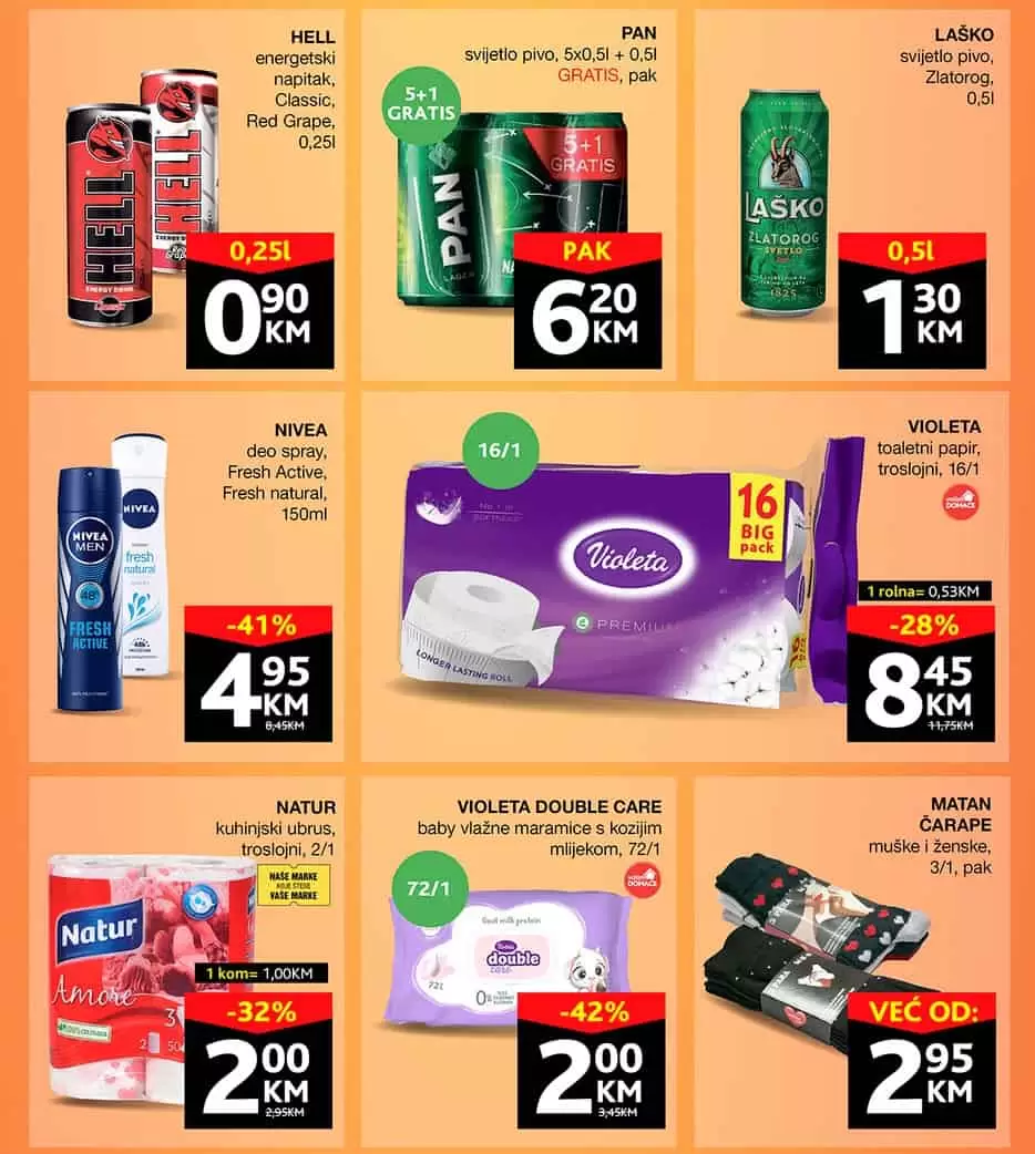 Konzum vikend akcija PROIZVODI U POLA CIJENE - akcija 23-26.2.2023.