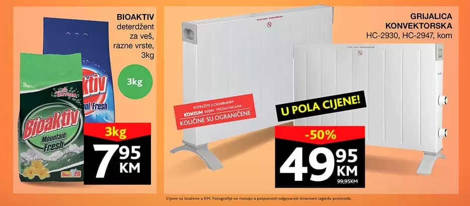 Konzum vikend akcija PROIZVODI U POLA CIJENE - akcija 23-26.2.2023.