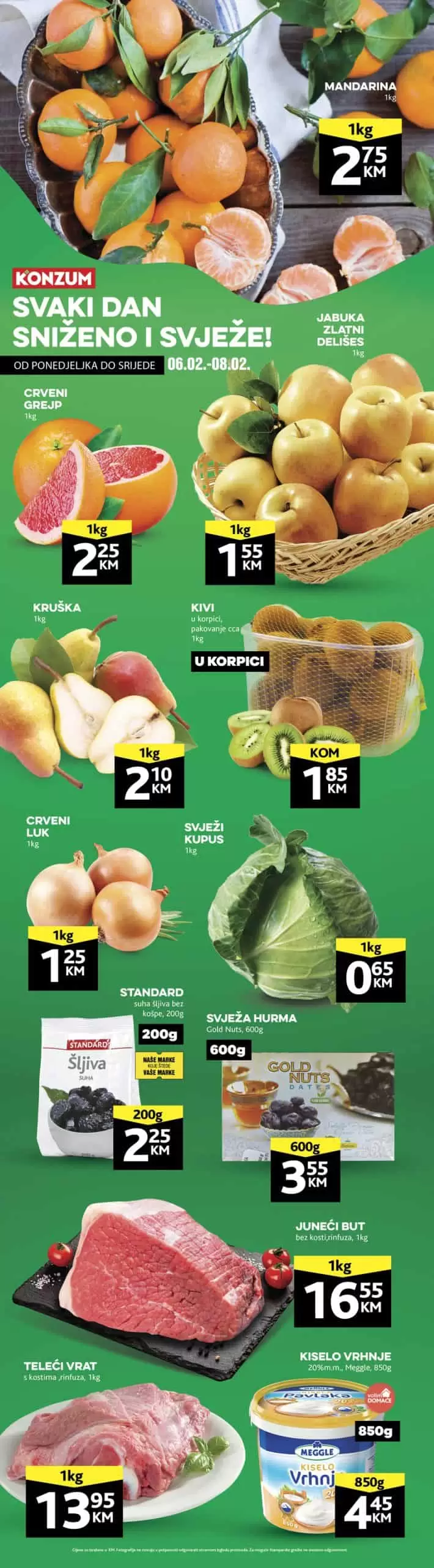 Konzum akcija SVJEŽA PONUDA 6-8.2.2023. 