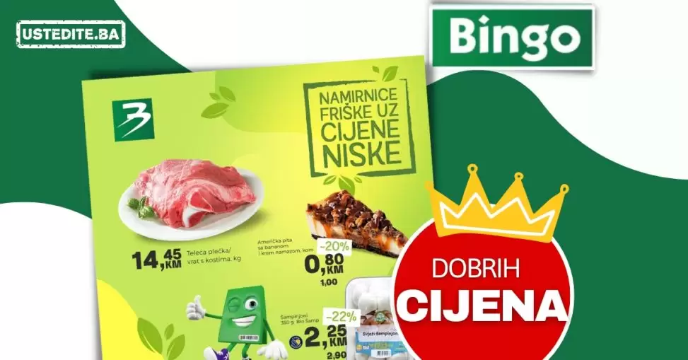 Bingo akcija ⇢ Namirnice friške uz cijene niske 6-8.2.2023.