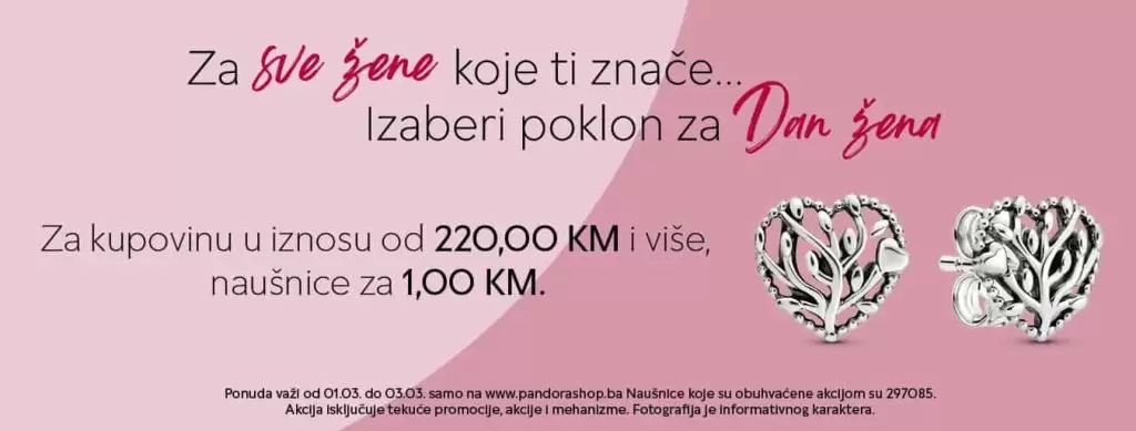 Pandora ⇢Kako do NAUŠNICA za samo 1 KM?
