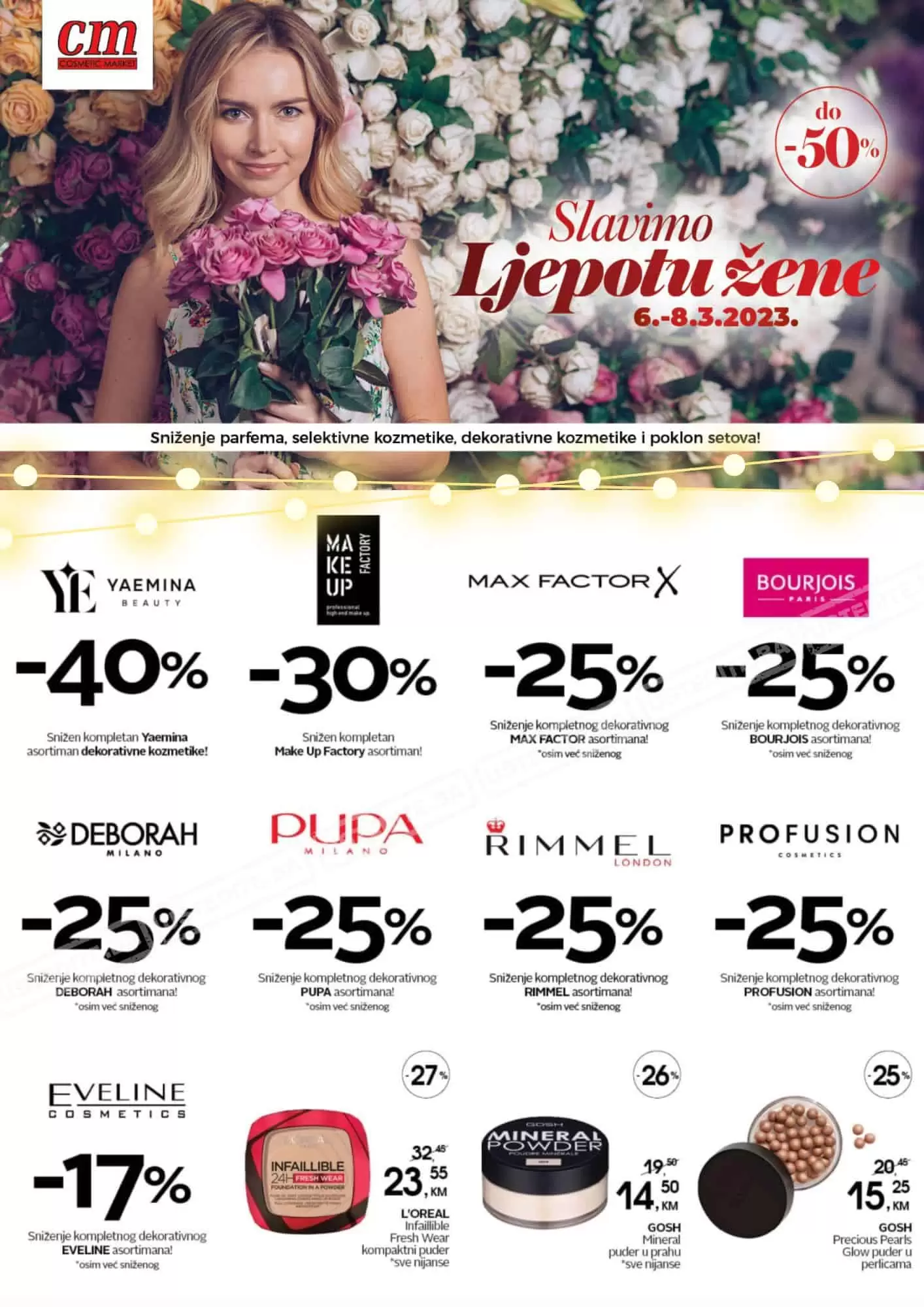 Dan žena u cm cosmetic marketu SNIŽENJE do -50%