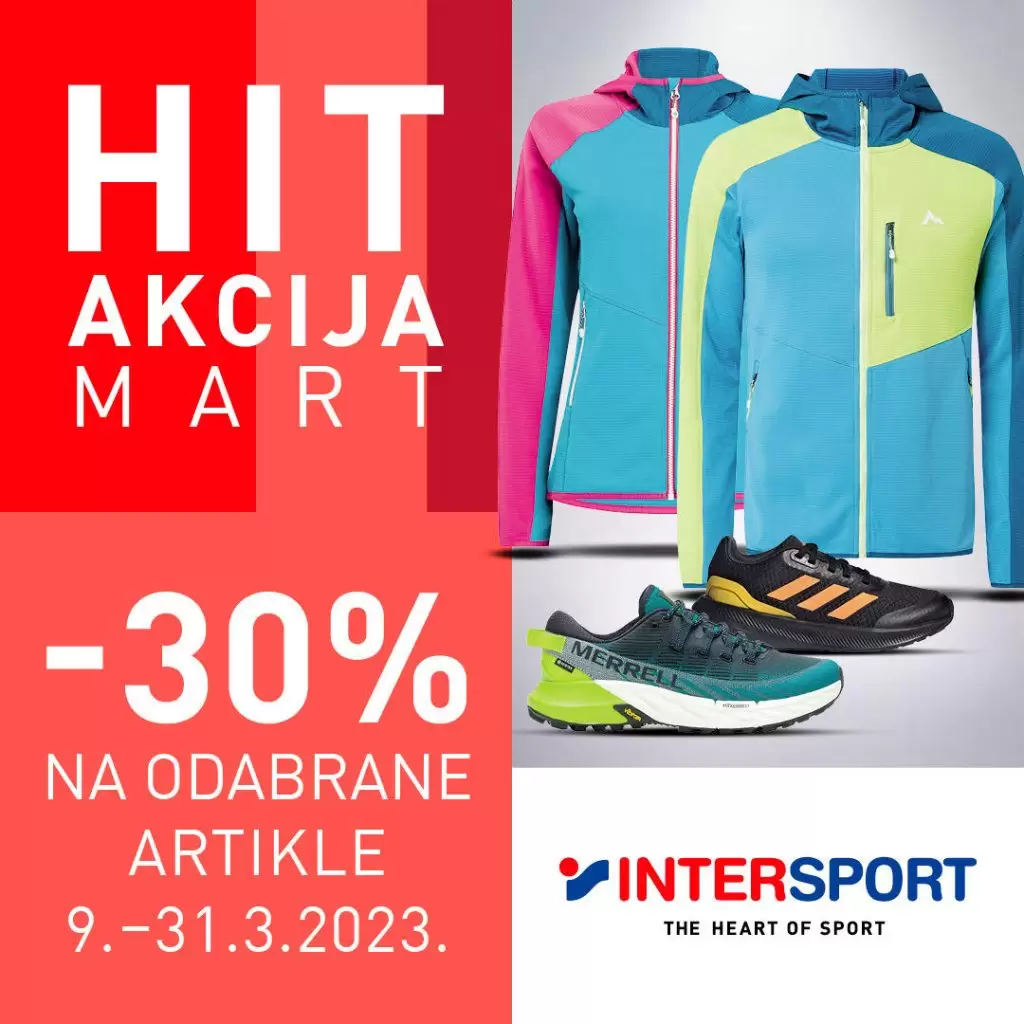 Intersport HIT akcija -30% 9-31.3.2023.