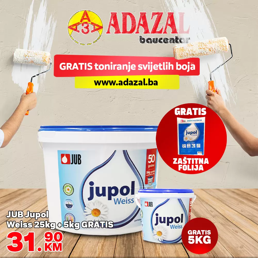 JUB jupol Weiss 25kg SAMO 31,90KM!